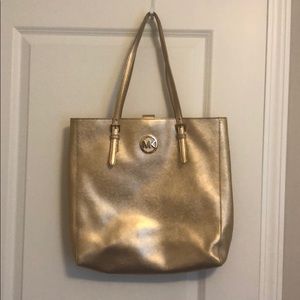 MICHAEL KORS gold purse